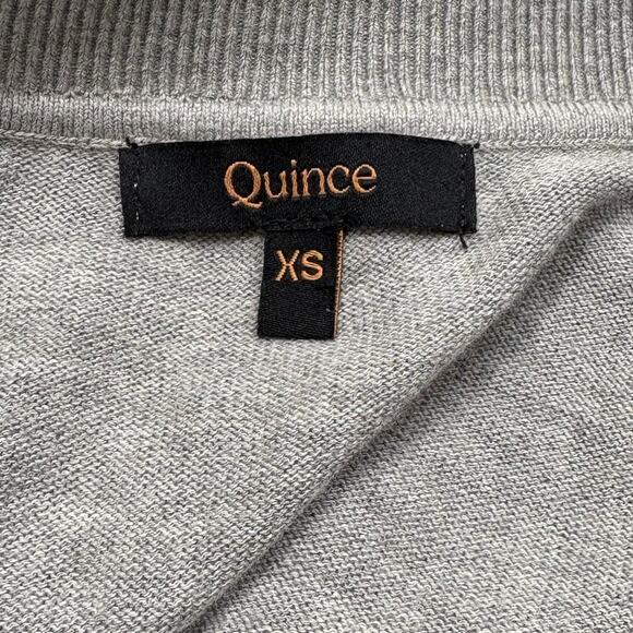 Quince Size XS Organic Cotton Cashmere Sweater Heather Gray Lightweight Luxe - Picture 5 of 9